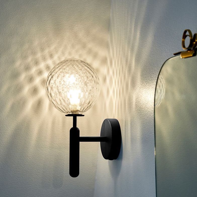 1-Light Aluminium Wall Lamp in Modern Creative Style Glass Globe Wall Sconce for Bedroom