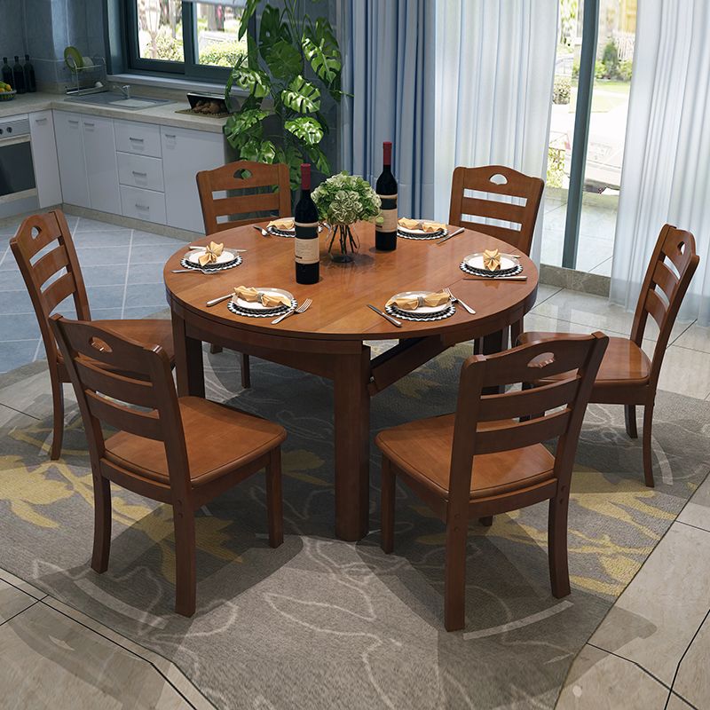 Modern Style Dining Table Solid Wood Butterfly Leaf Dining Table for Kitchen Use