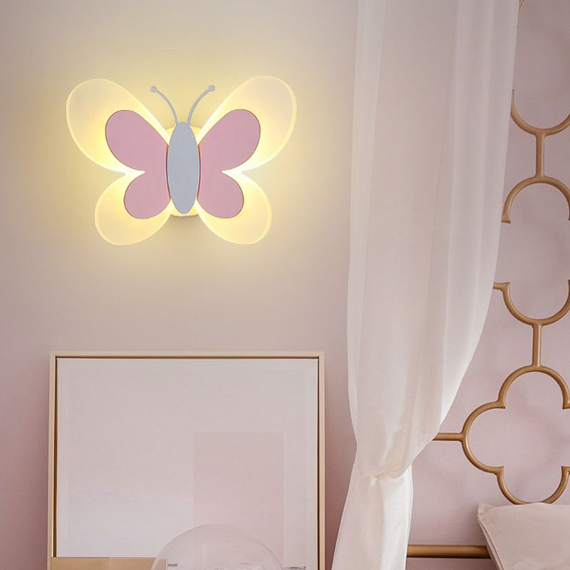 Contemporary Butterfly Wall Lamp Metal 1 Light Sconce Lights