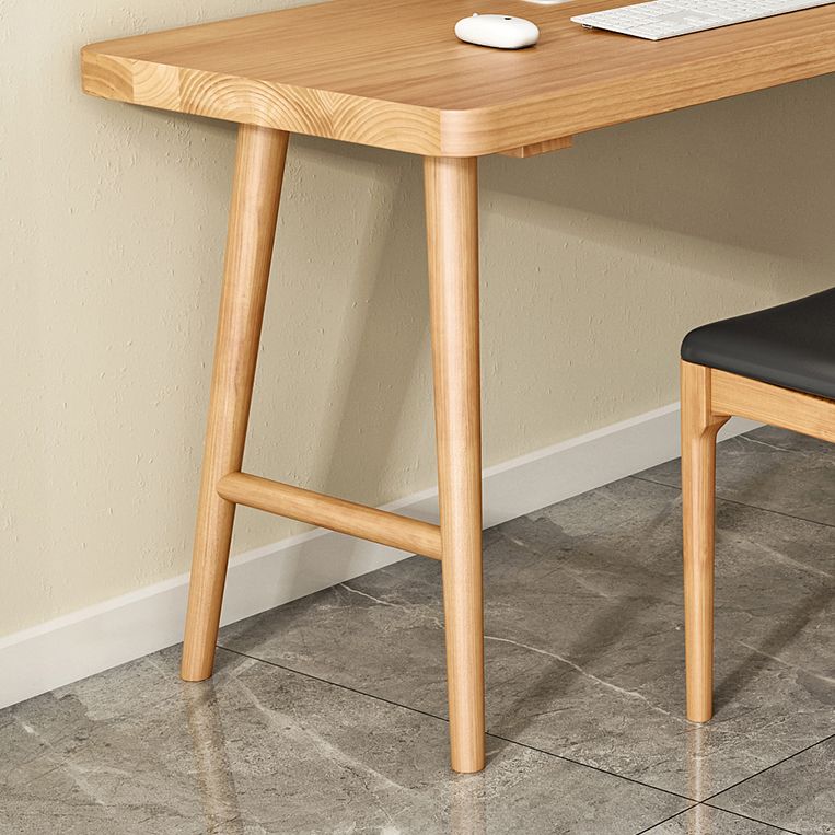 Modern Rectangular Writing Desk H-Shape Solid Wood Office Desk for Home