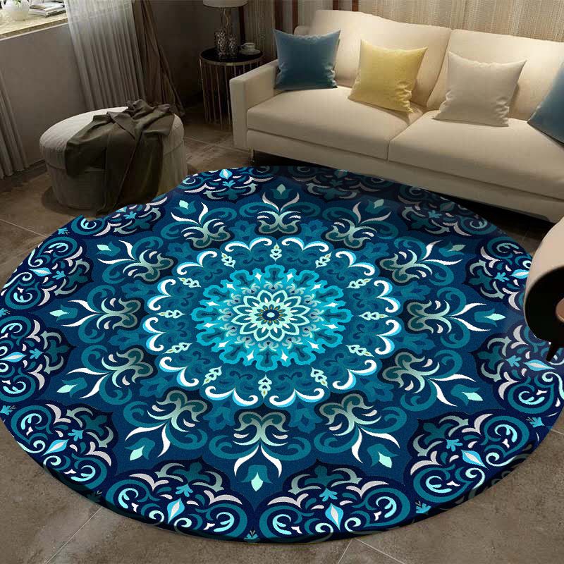 Multi-Colored Living Room Rug Turkish Floral Swirl Rug Synthetics Anti-Slip Pet Friendly Machine Washable Area Carpet
