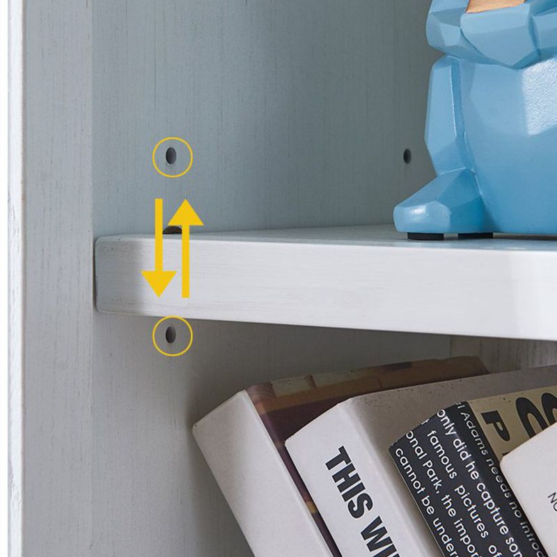 Glam Closed Back Standard Wood Shelf Bookcase for Living Room