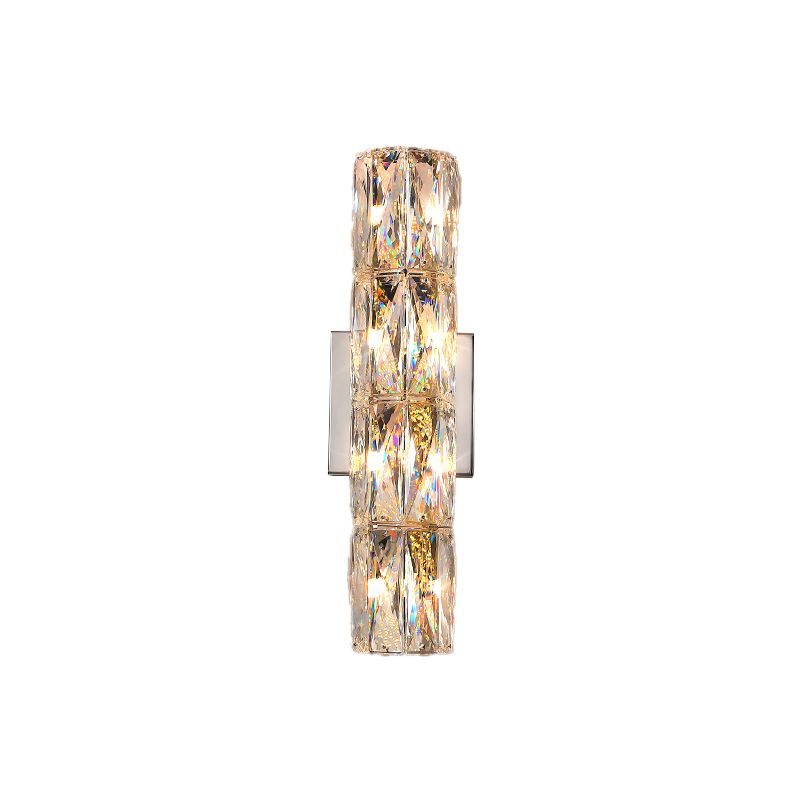 Light Luxury Metal Wall Light Rectangle Shape Wall Lamp with Crystal Shade for Bedroom