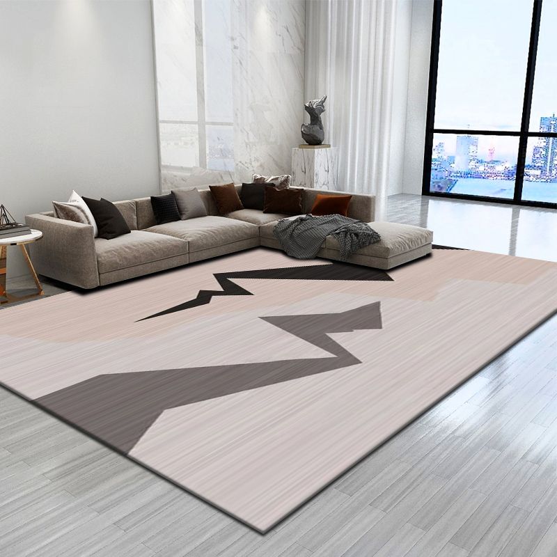 Light Gray Modern Carpet Blending Graphic Carpet Stain Resistant Carpet for Living Room