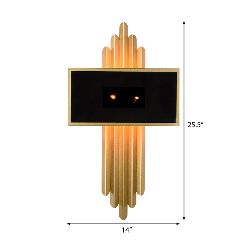25.5 “/37.5" de latón de ancho 1 Luz de luz Luz de tela rústica Rectángulo de pared de pared para sala de estar