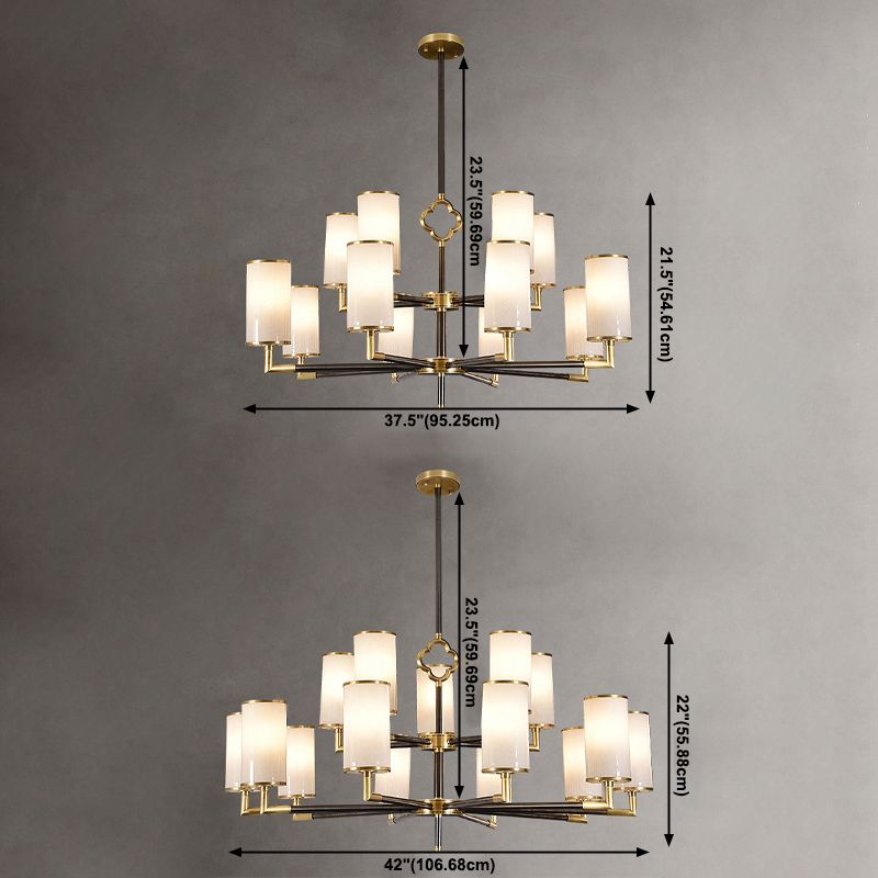 Luces colgantes colgantes de cilindros modernos de vidrio colgante moderno