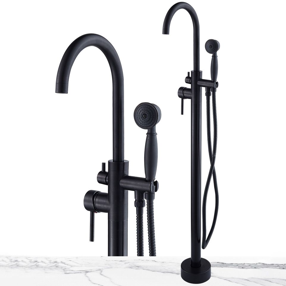 Floor Mounted Metal Freestanding Tub Filler High Arc Freestanding Tub Filler Trim