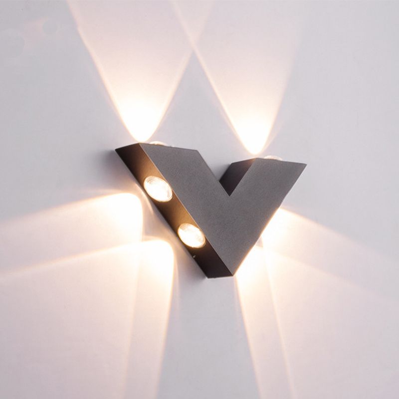 Geometric LED Wall Mount Black / White Metal Contemporary Wall Light