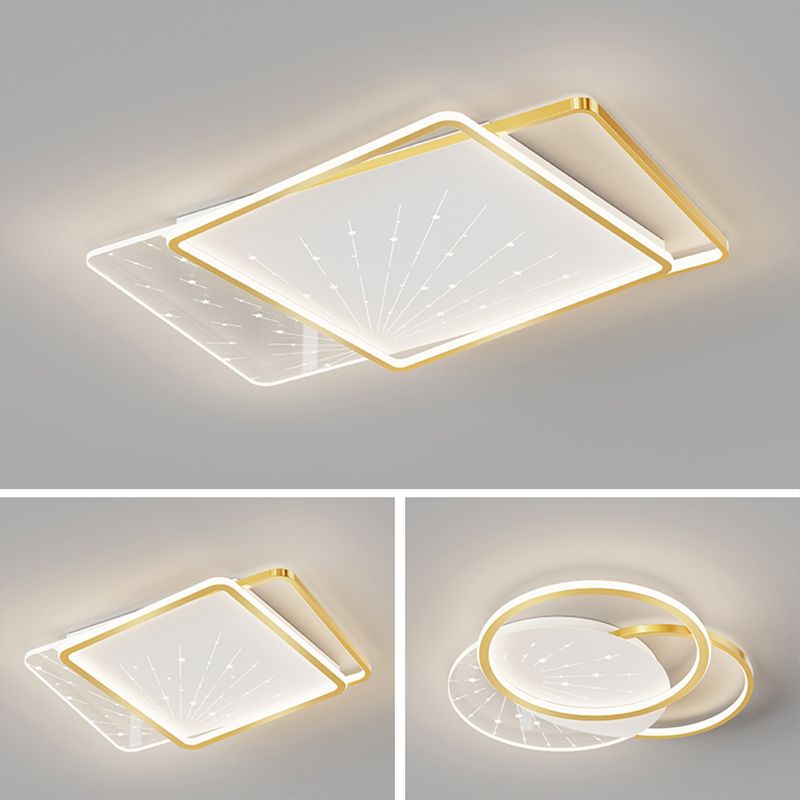 Fissili a soffitto a forma di geometria in stile moderno in metallo 2 luci montate a soffitto