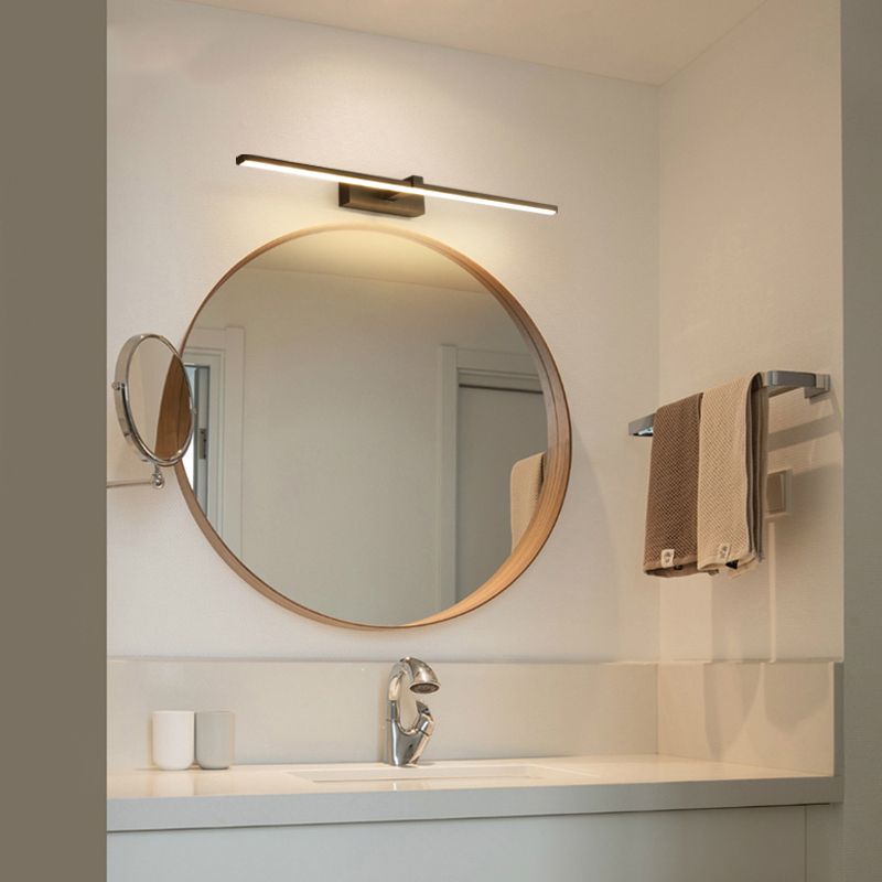 Metal Linear Shape Wall Sconce Modern Style 1 Light Mirror Wall Mounted Light