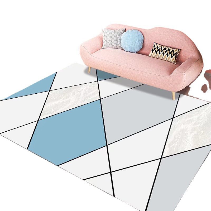 Pink Modern Rug Polyester Color Lump Rug Stain Resistant Rug for Living Room