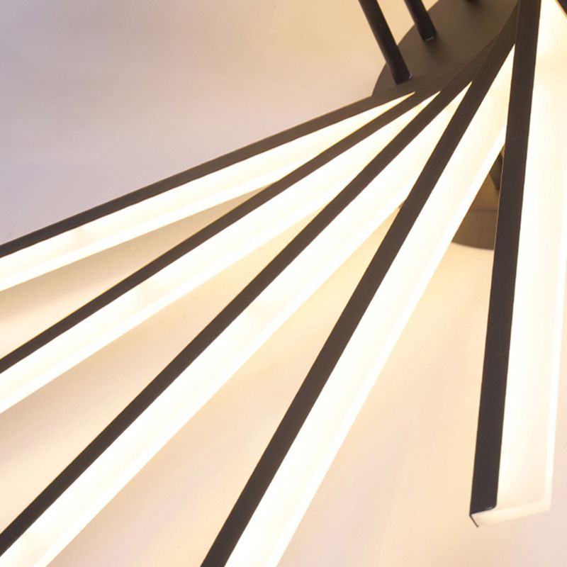 Line Shape LED Ceiling Lamp Modern Iron Flush Mount for Bedroom