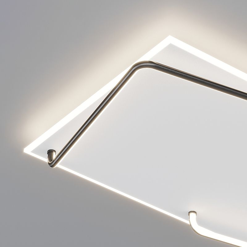 Rechteckige Minimalismus-LED-Unterputz-Deckenleuchte aus Aluminium für das Wohnzimmer