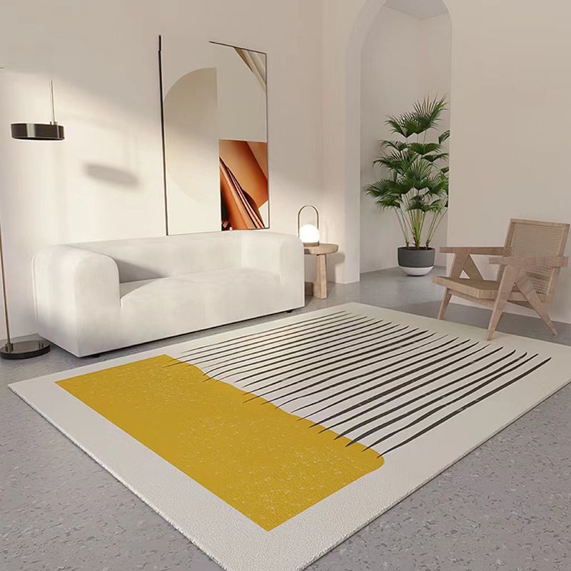Geometric Polyester Area Rug Polyester Stain Resistant Backing Indoor Rug