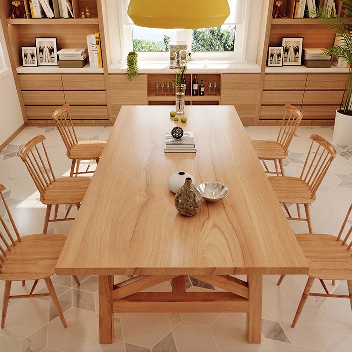 Modern Solid Wood Standard Dining Set Rectangle Shape Natural Dining Set for Kitchen