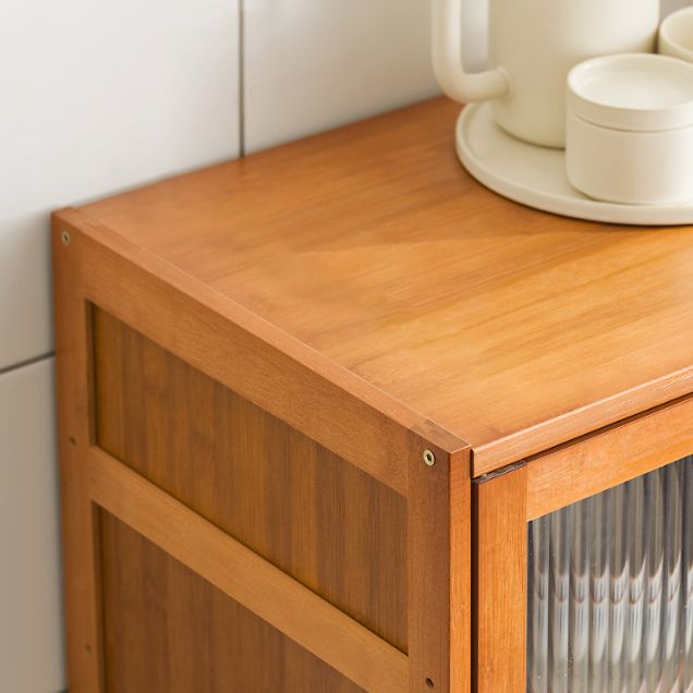 Contemporary Sideboard Cabinet Bamboo Sideboard with Doors for Kitchen