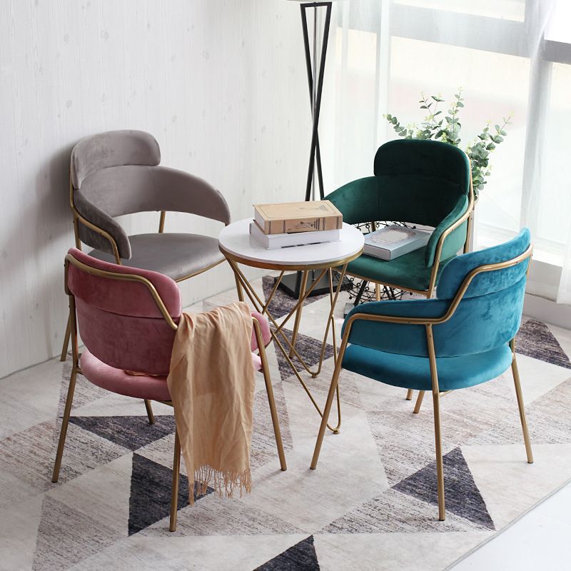 Home Kitchen Accent Chair Velvet Arm Upholstered Dining Chair