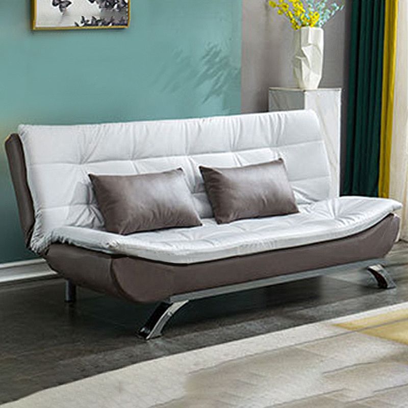 Faux Leather Sofa 35.43" H Armless Convertible Sofa for Living Room