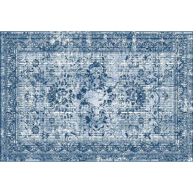 Reclaimed Medallion Pattern Rug Antique Polyester Area Rug Anti-Slip Backing Carpet for Home Decor