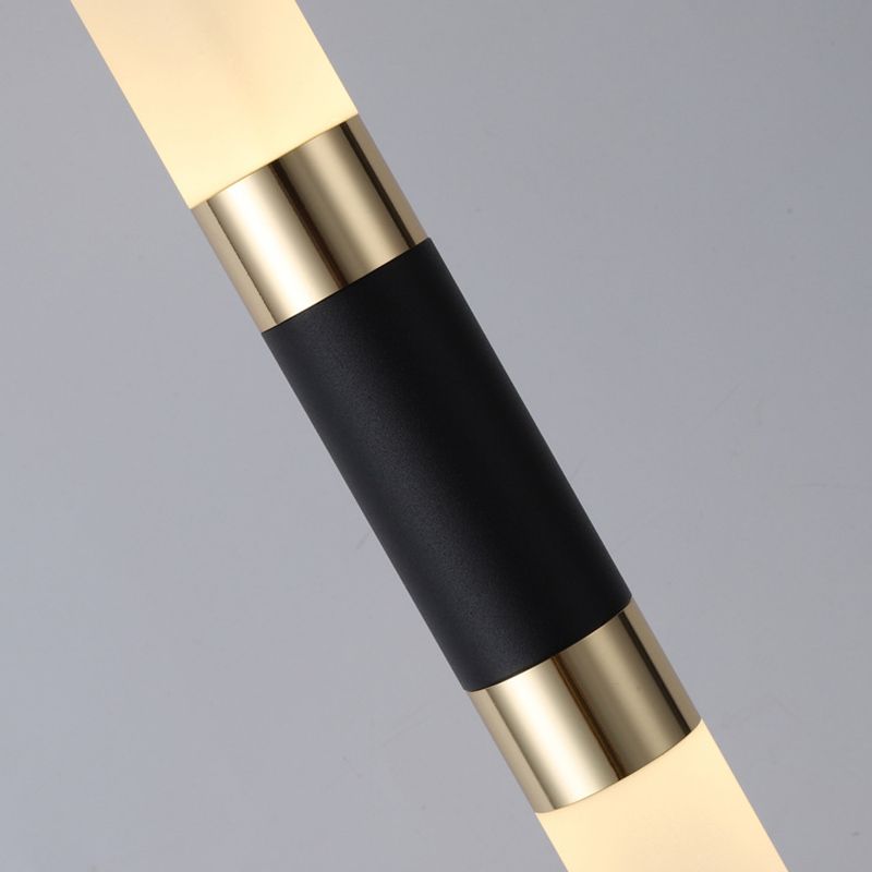 Acrylic Black LED Pendant Light in Modern Style Aluminium Cylindroid Hanging Lamp for Bedroom