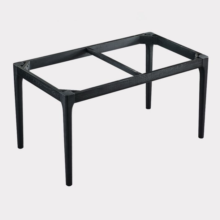 Rectangle Mid-Century Modern Dining Table Two-Color Fixed Table with Sintered Stone