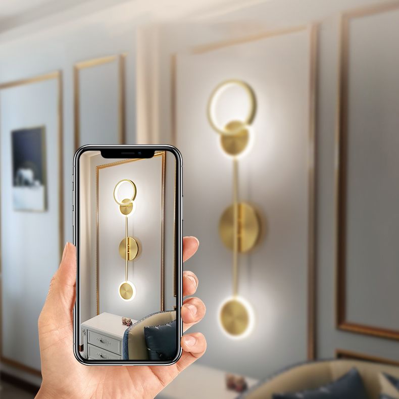 Modern Luxury Style Round Wall Mounted Light Fixture Metal Wall Sconce Lighting for Bedroom