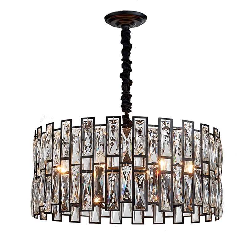 Geometria in stile contemporaneo lampadario a pendente lampadario cristallino luci in nero