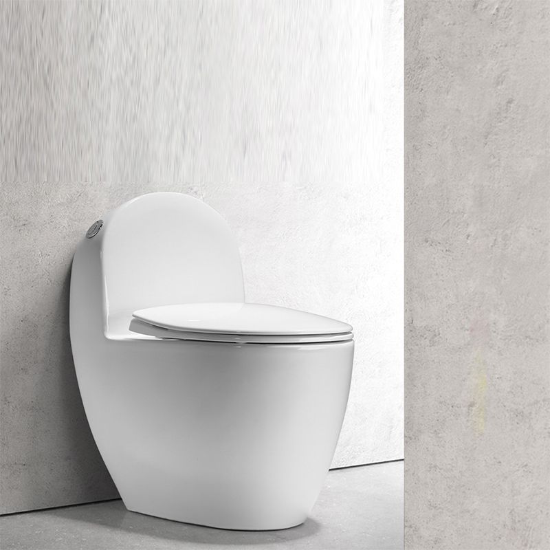 Contemporary Ceramic Toilet Bowl White Floor Mounted Urine Toilet with Seat for Washroom