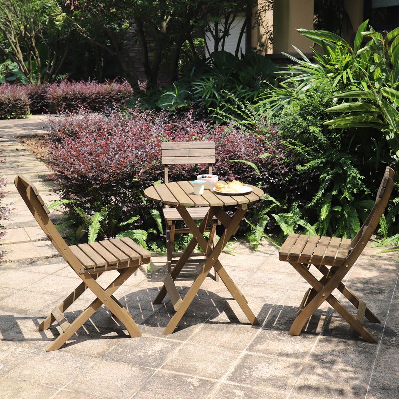 Solid Wood Dining Side Chair Modern Folding Outdoor Chair Set of 1/2/4/6/8