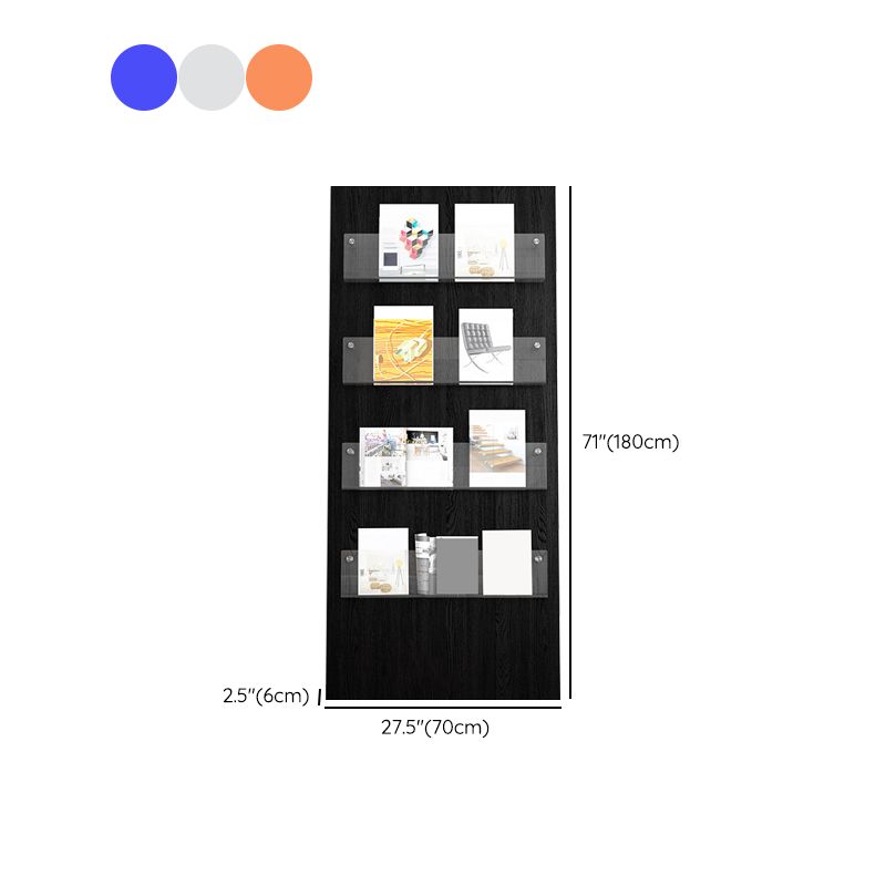 Modern Closed Back Bookshelf Acrylic Bookcase for Study Room with Shelves