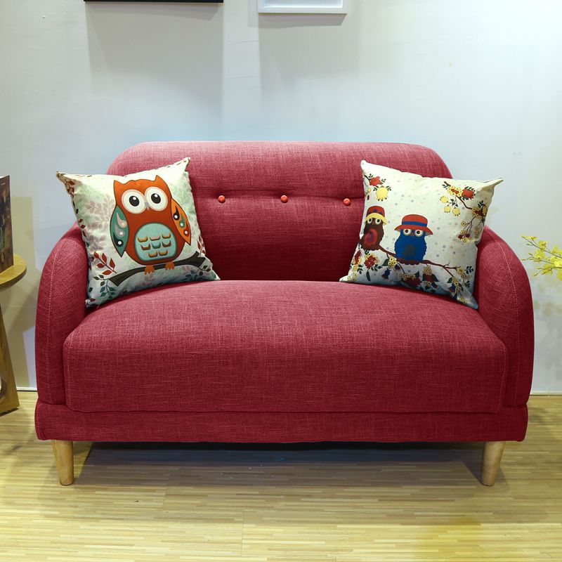 Linen Contemporary Standard Square Arm Sofa 3-seater Sofa for Living Room