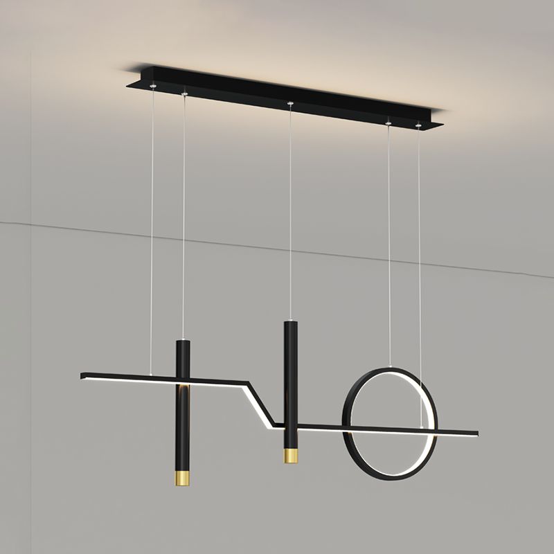 Cylinder Shape Island Lights Modern Style Metal 4 Light Island Lighting