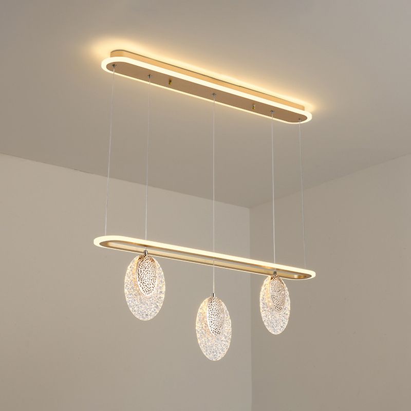 Moderno lampadario a pendente geometrica dell'isola illuminazione metallo 5 isola luminosa in oro