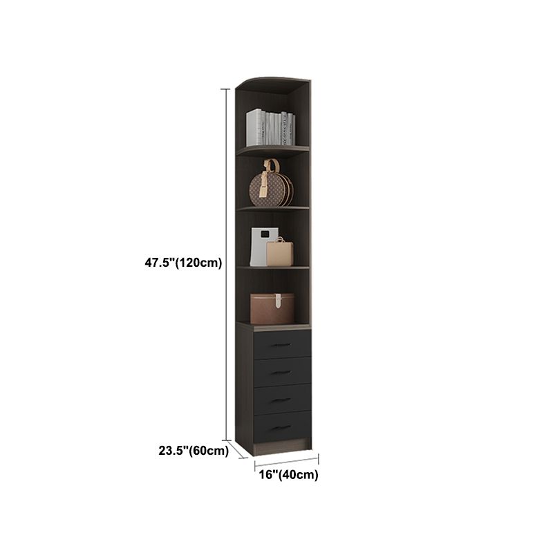 Brown Engineered Wood Wardrobe Closet Contemporary Wardrobe Cabinet