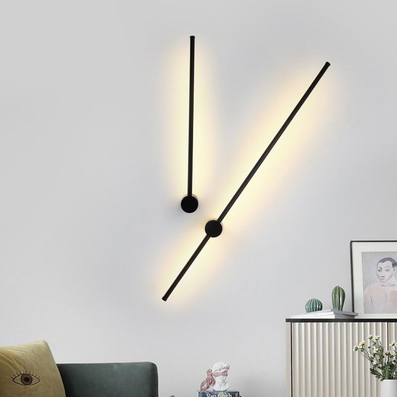 Modern Minimalist Style Linear Wall Sconce Lighting Metal Wall Mount Light for Living Room