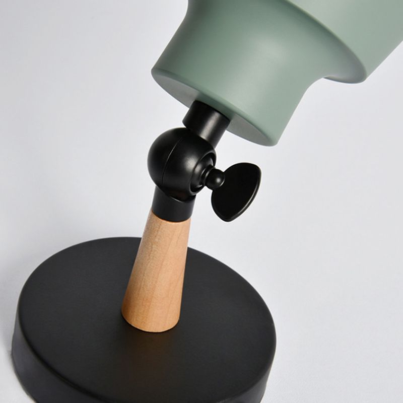 Modern Creative Macaron Wall Sconce Wooden Geometric Wall Lamp with Wrought Iron Shade