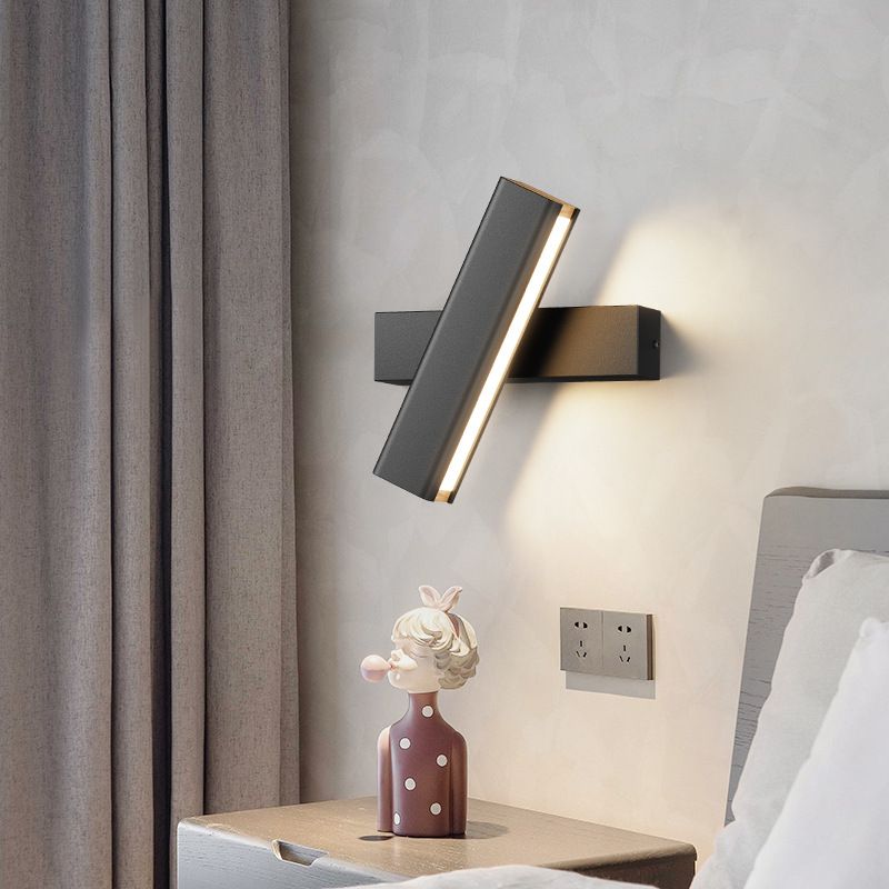 Single Modern White/Black Wall Mounted Sconce LED Wall Light for Bedroom