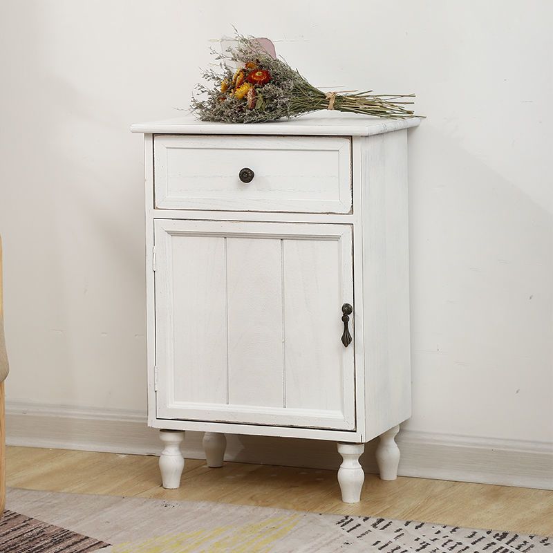 Industrial Accent Cabinet with 1 Door Turned Legs Storage Cabinet with Drawers