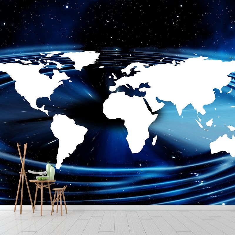 World Map Wall Mural Illustration Decorative Room Wall Art for Decoration