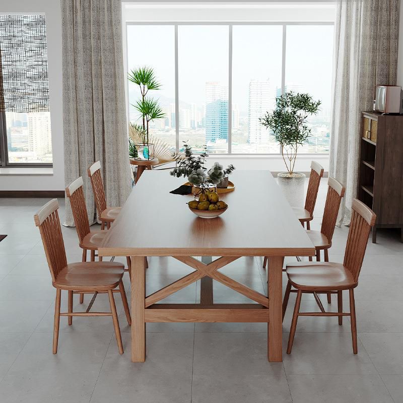 Modern Solid Wood Dining Table Trestle Base Dining Table for Dining Room