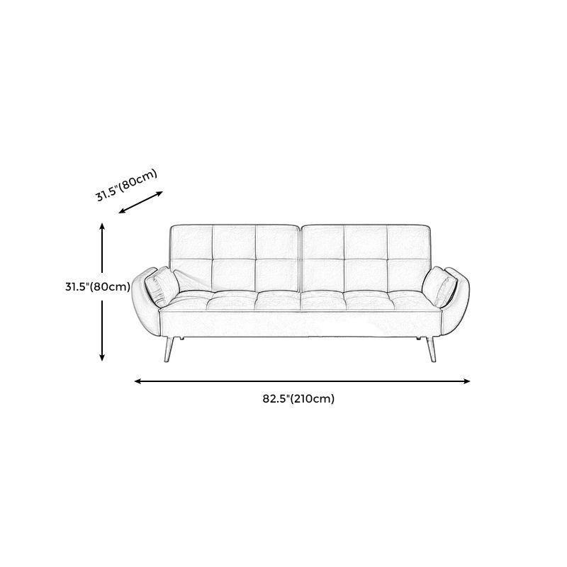 Contemporary Faux Leather and Velvet Reclining Convertible Settee Couch