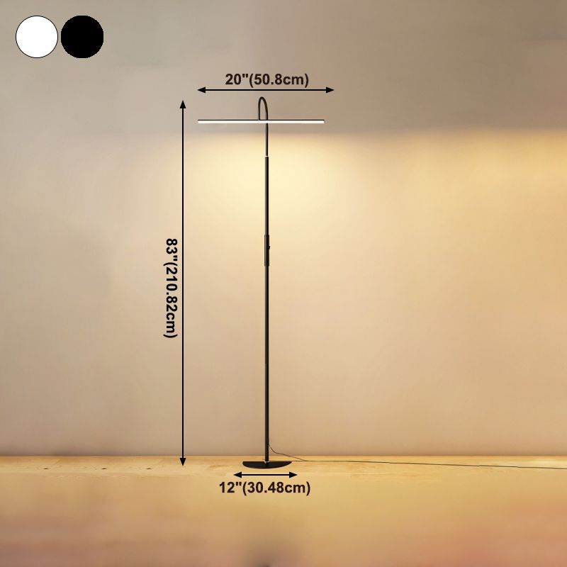 Modern Style Strip Shape Floor Lighting Metal 1 Light Floor Lamp for Restaurant