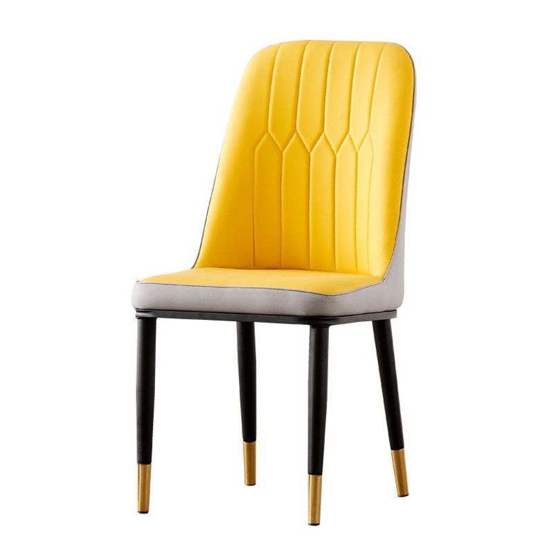 Nordic Style Metal Dining Accent Chair Dining Room Armless Dining Chairs