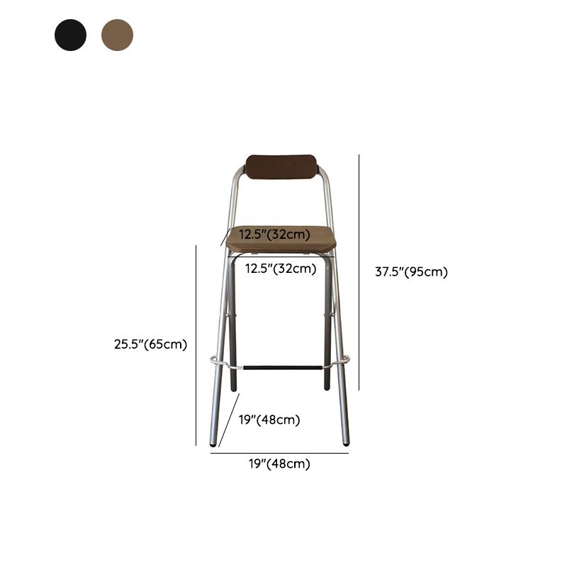 Contemporary Folding Dining Stools Armless Bar Stools with Metal Base