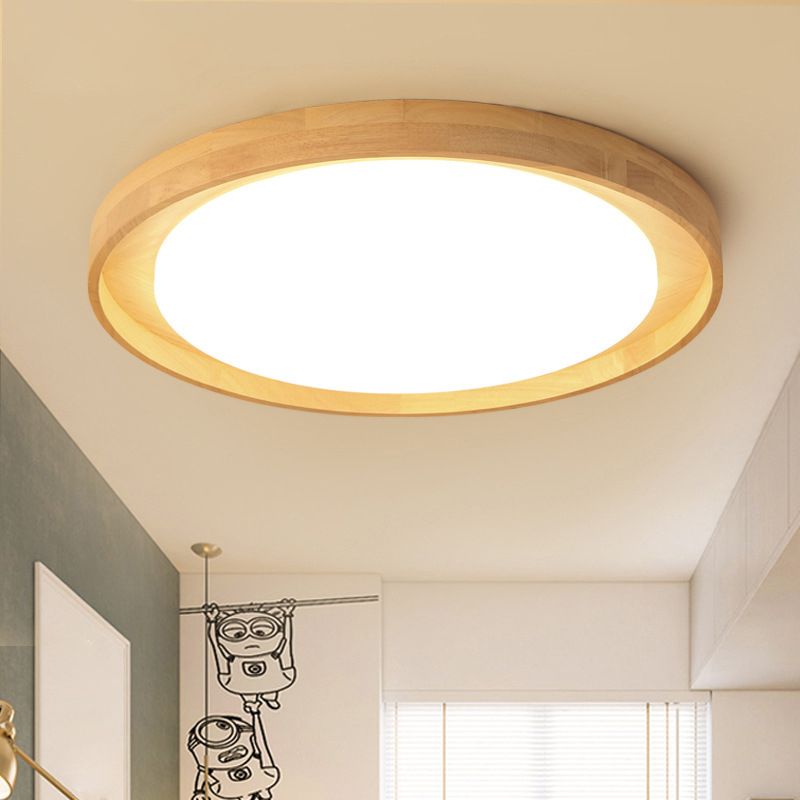 Plafonnier encastré circulaire en bois, luminaire LED de Style moderne