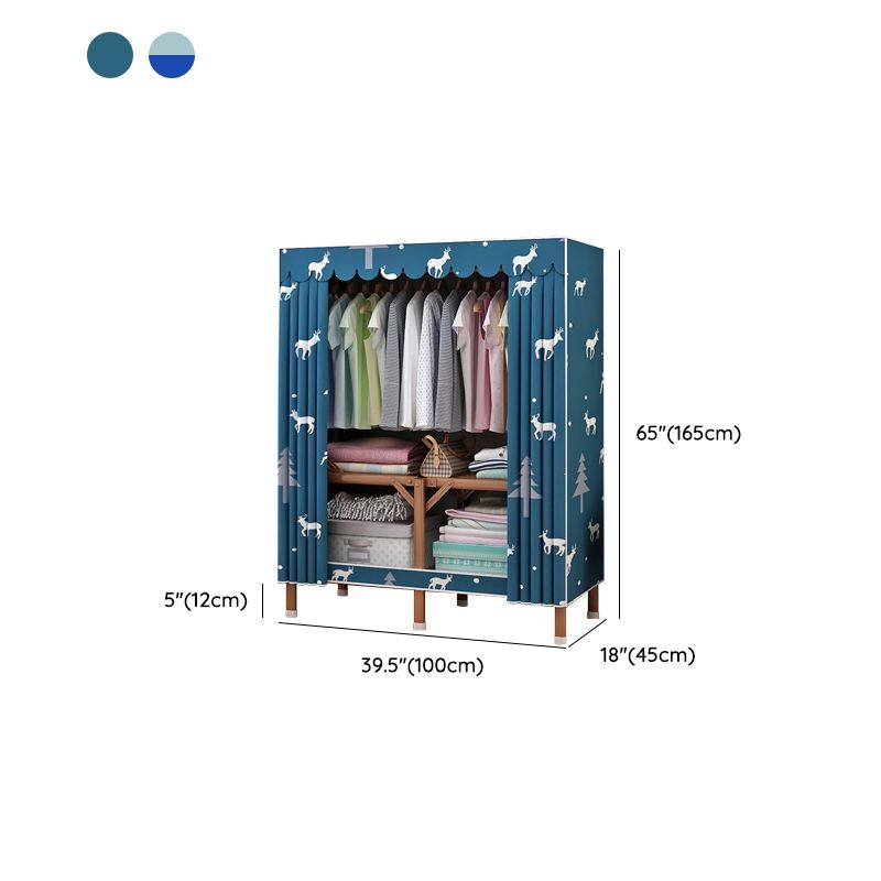 Metal Wardrobe Armoire with Legs Modern Wardrobe Closet with Shelves