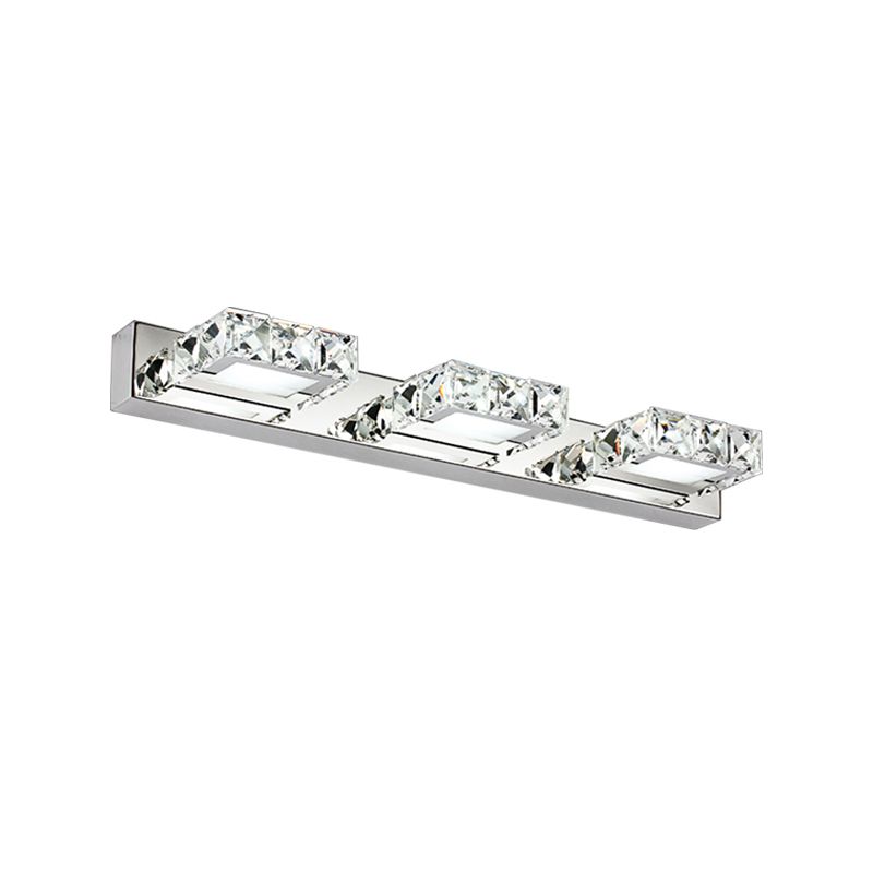 Modern Crystal Makeup Mirror Light Stainless Steel LED Mirror Lamp Fixture for Bathroom