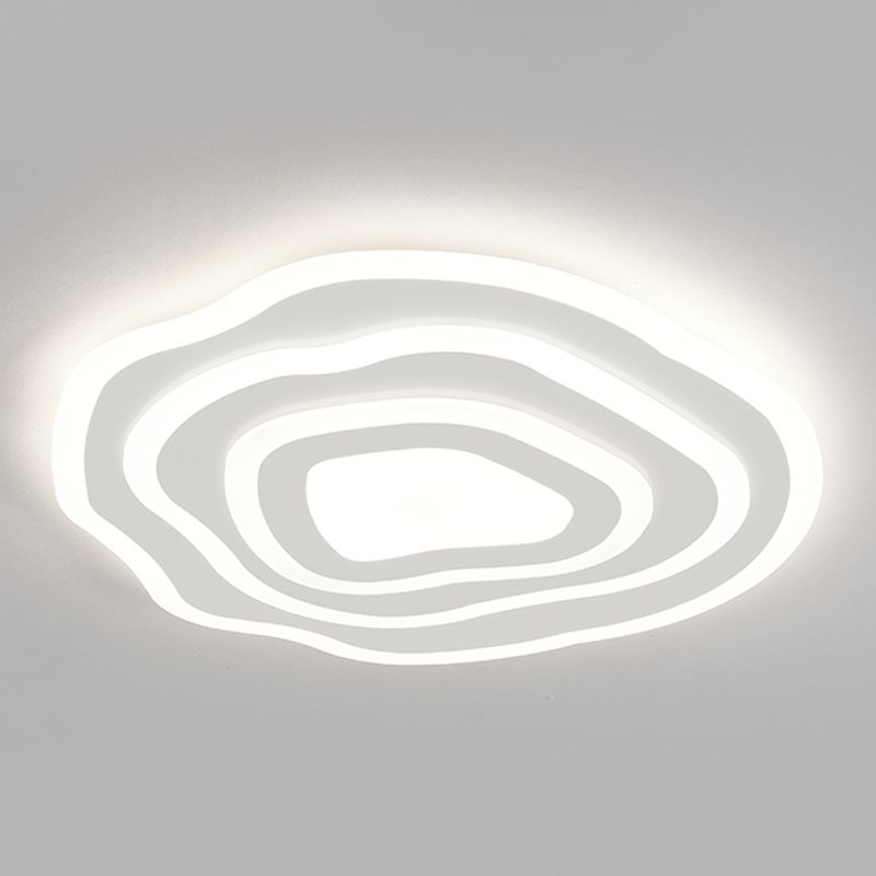Geometría blanca LED integrado instalado en la moderna y sencilla lámpara de techo de hierro lacado de pantalla de acrílico