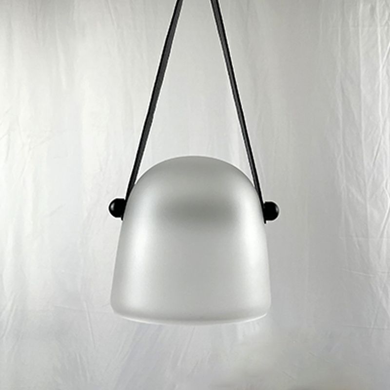 Forme de baril Éclairage suspendu en verre de style moderne 1 pendentif léger pour chambre à coucher
