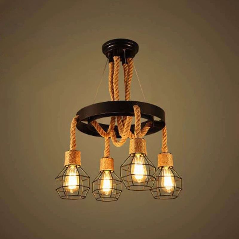 Cage Multi Drop Light Adats Industrial Metal Impiccing a sospensione per il ristorante